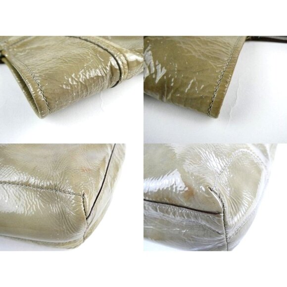 Coach Vintage Op Art Taupe Patent Leather Tote 17020 - Picture 13 of 16